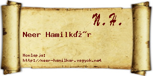 Neer Hamilkár névjegykártya